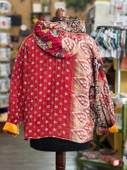 S/M Kantha Quilt Hoodie (C)