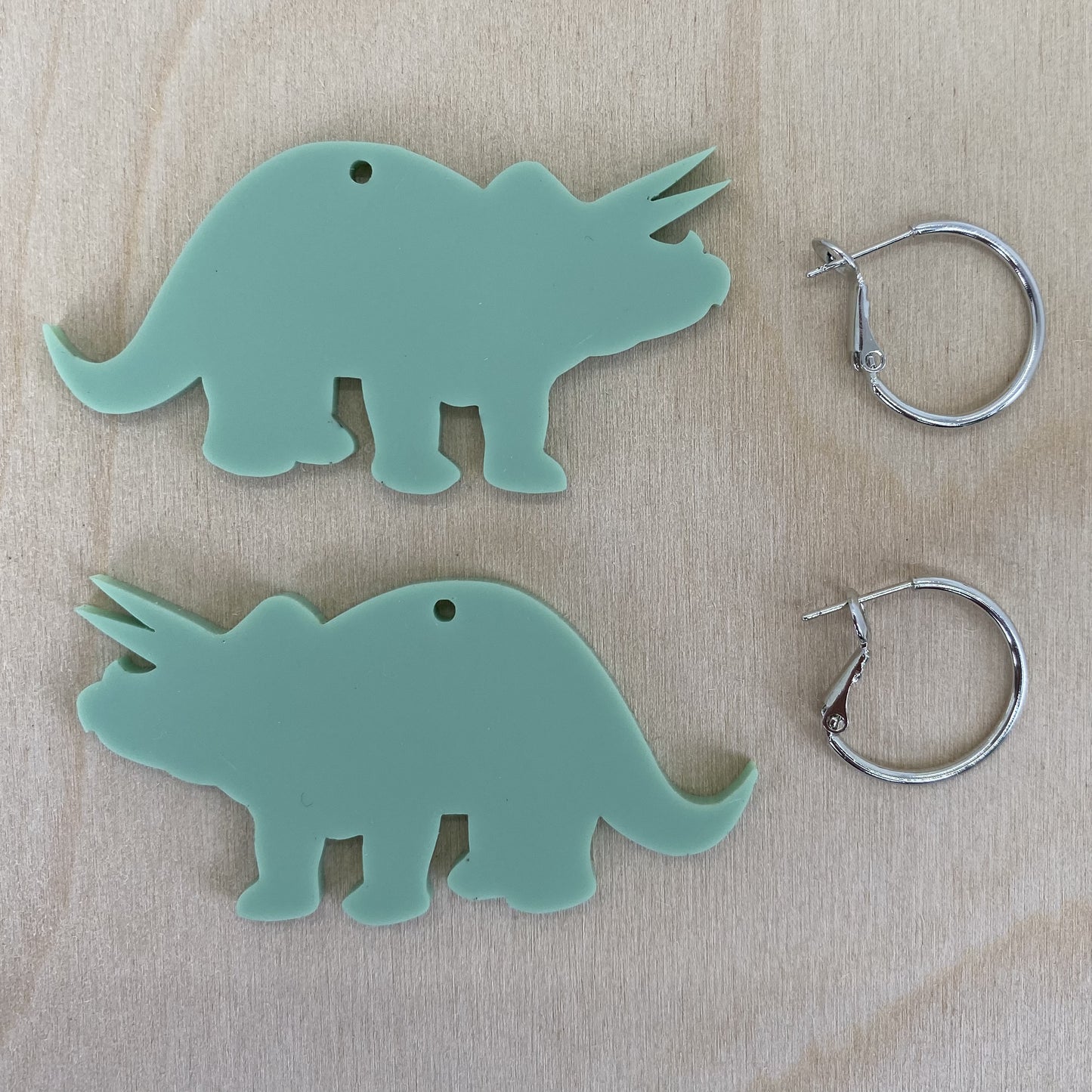 Triceratops Dinosaur Earrings