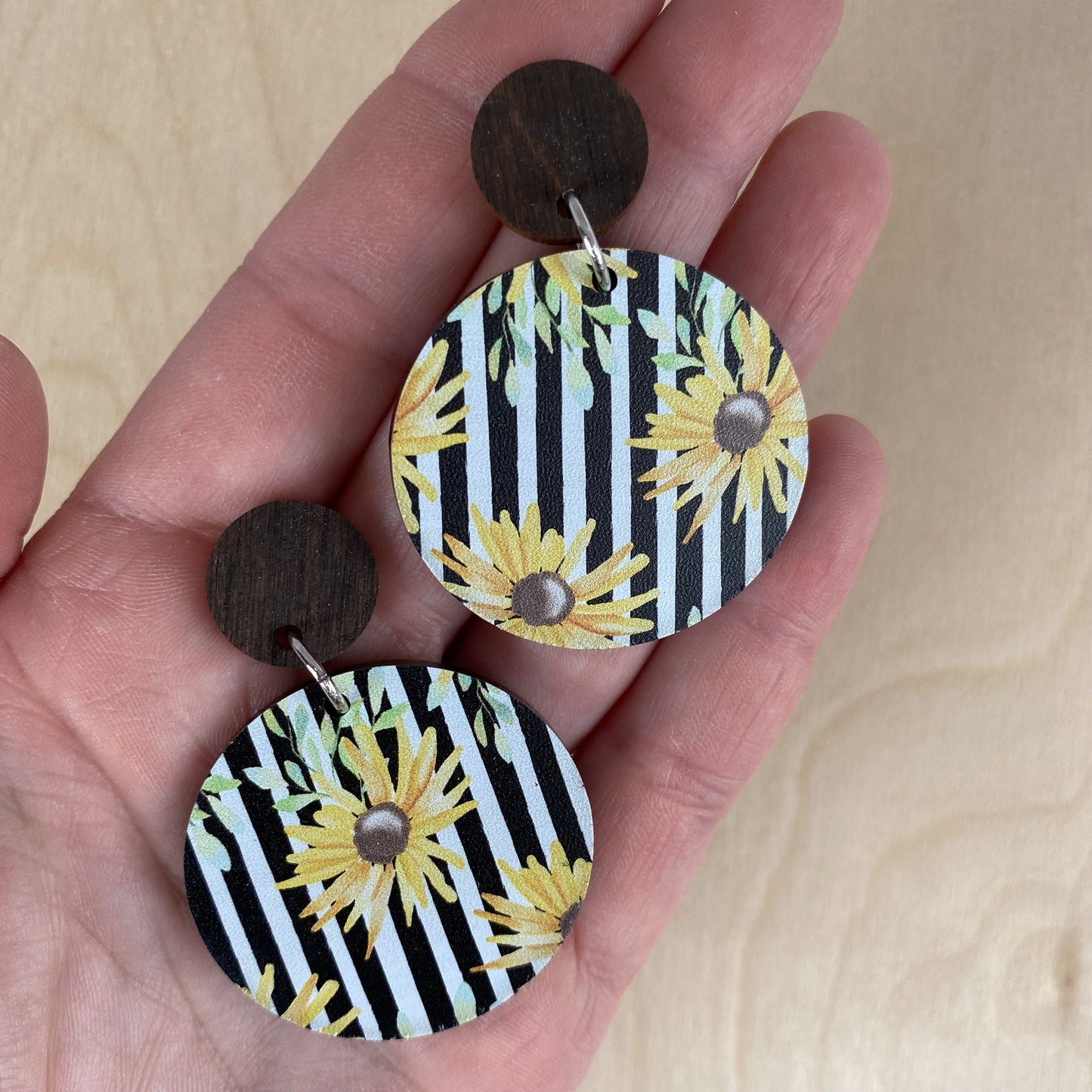 Sunflower Round Earrings