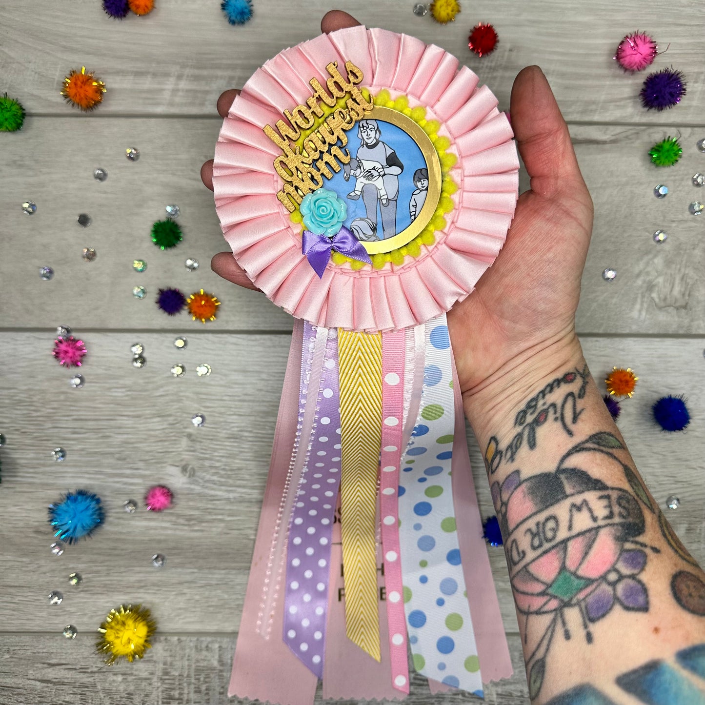 Okayest Mom Ribbon (Pink)