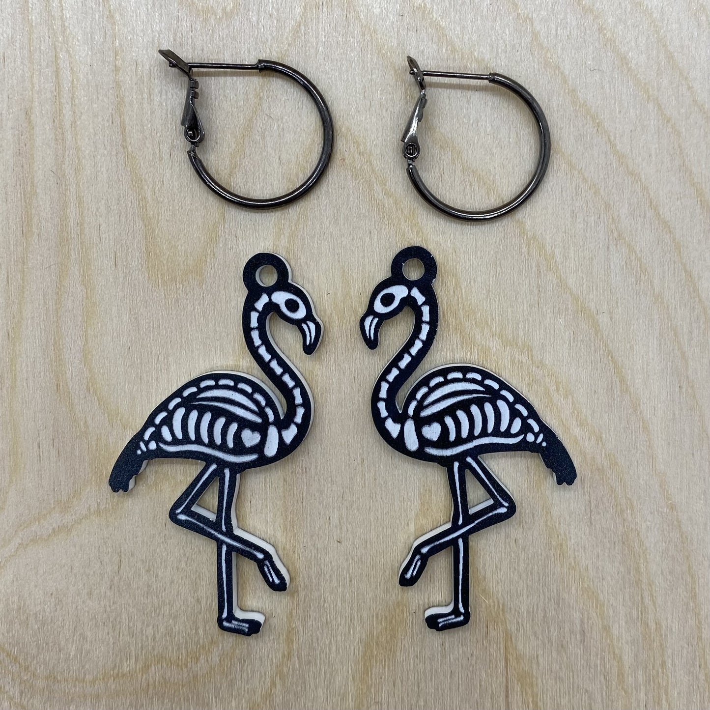 Skeleton Flamingo Earrings