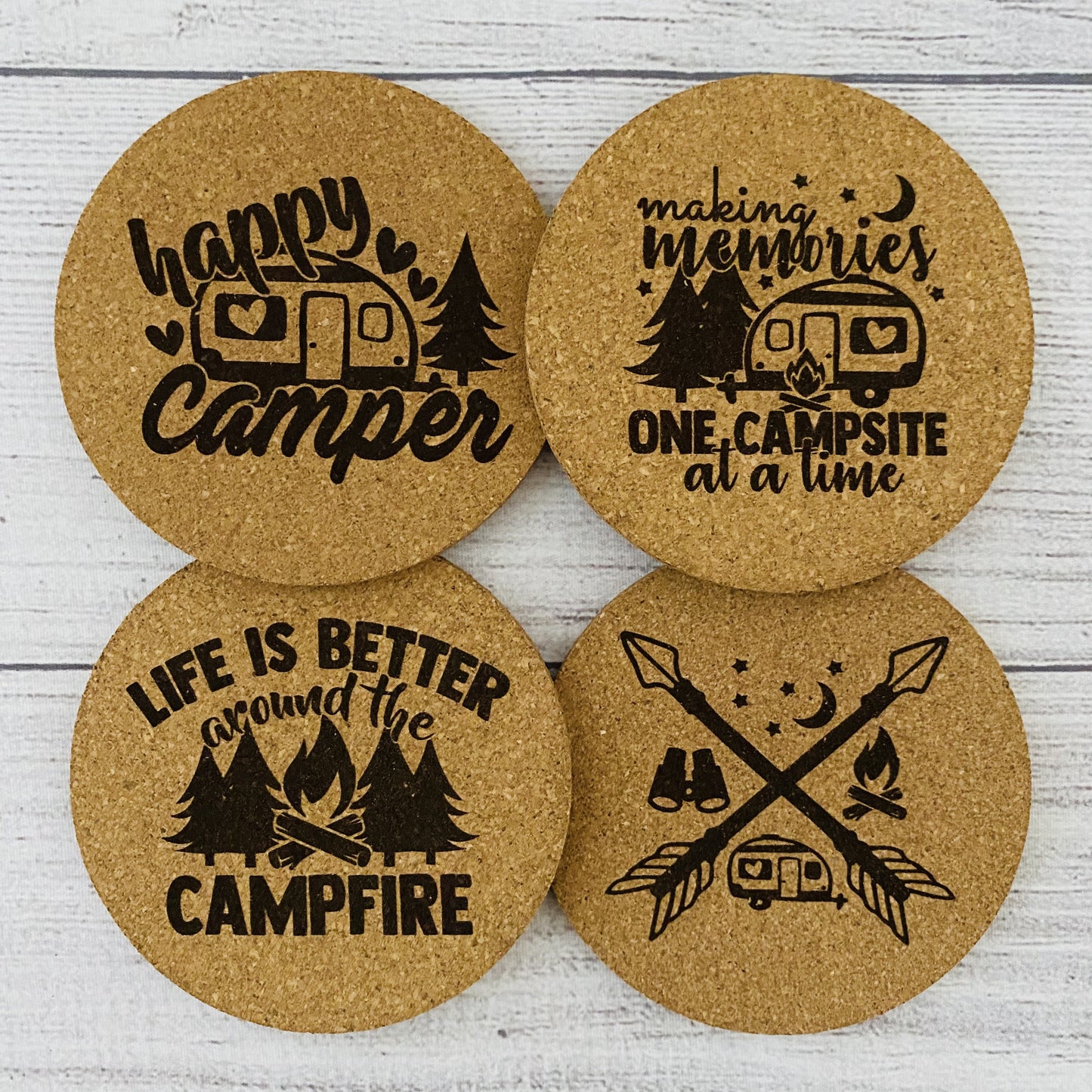 Camping Cork Coasters