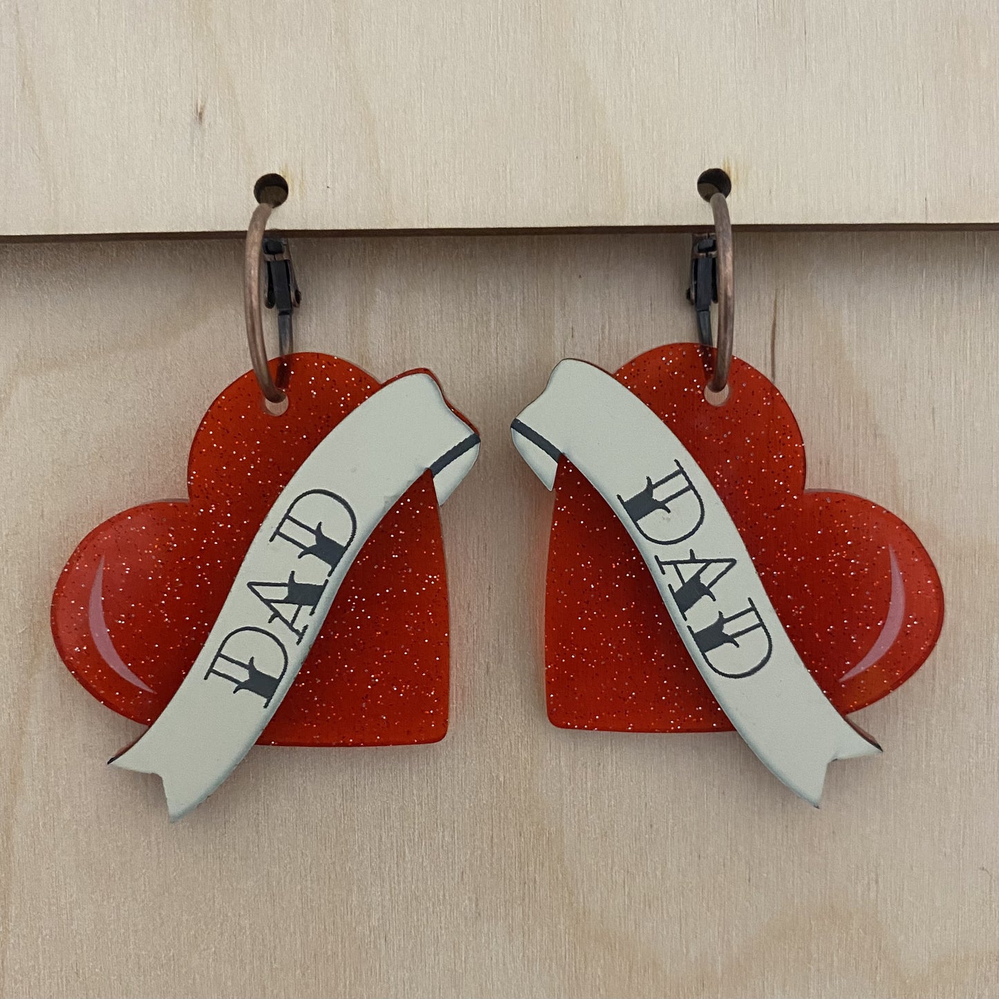 "Dad" Heart Earrings