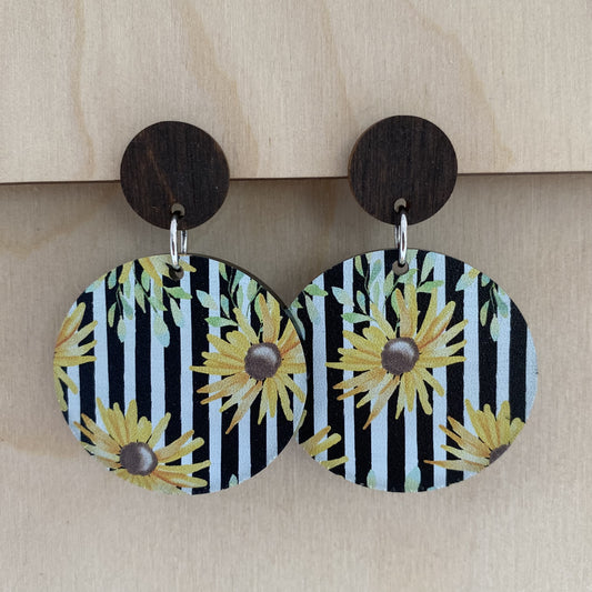 Sunflower Round Earrings