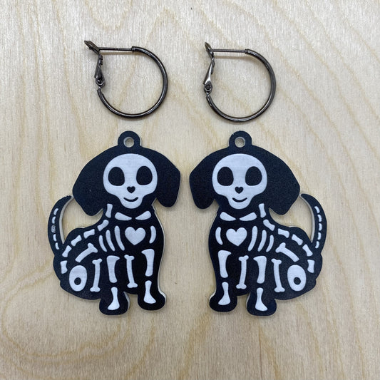 Skeleton Beagle Earrings