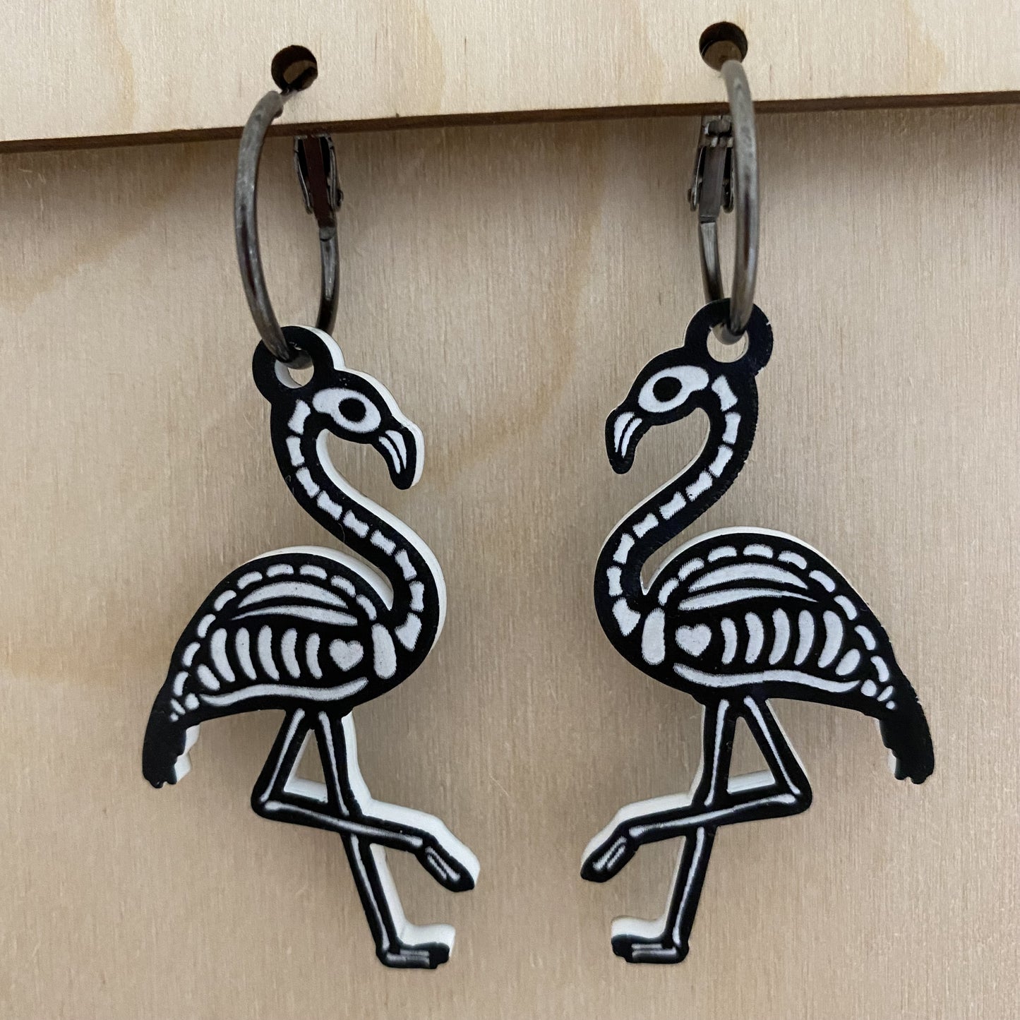 Skeleton Flamingo Earrings