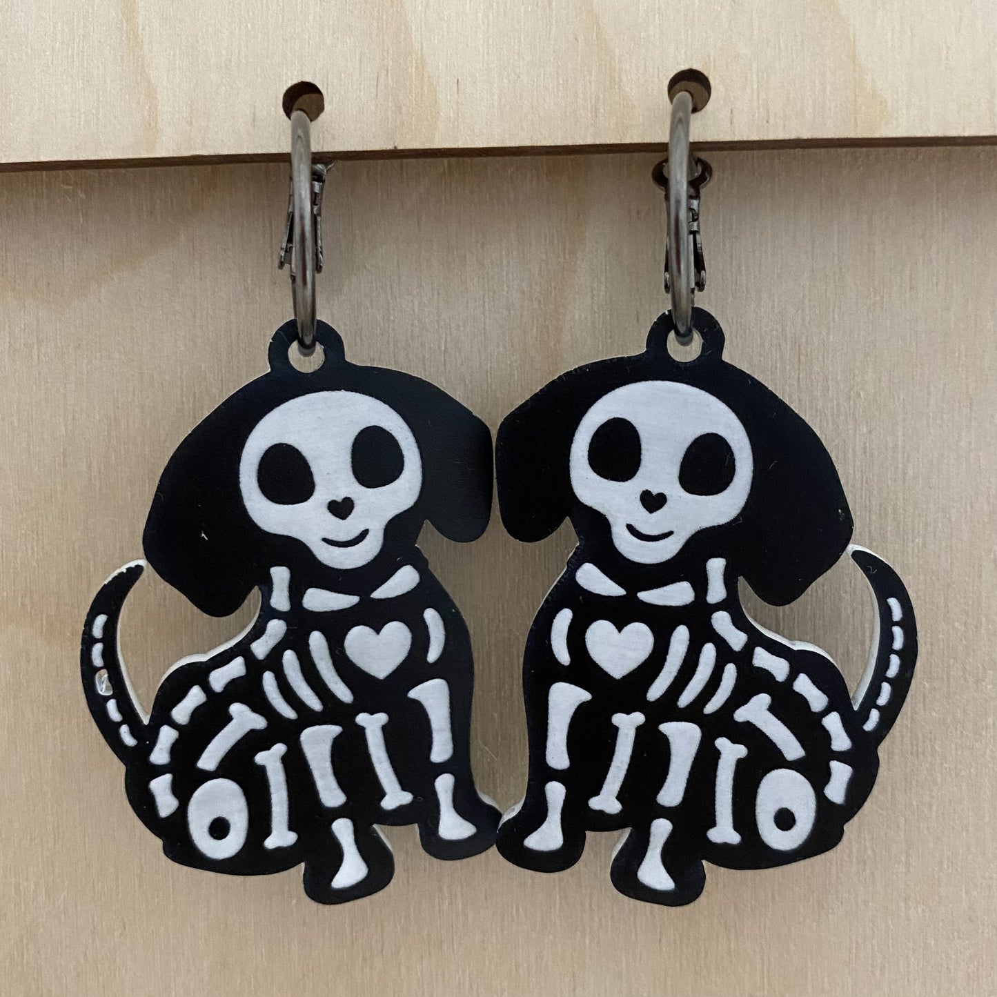 Skeleton Beagle Earrings