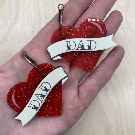 "Dad" Heart Earrings