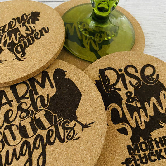 Chicken Cork Coasters