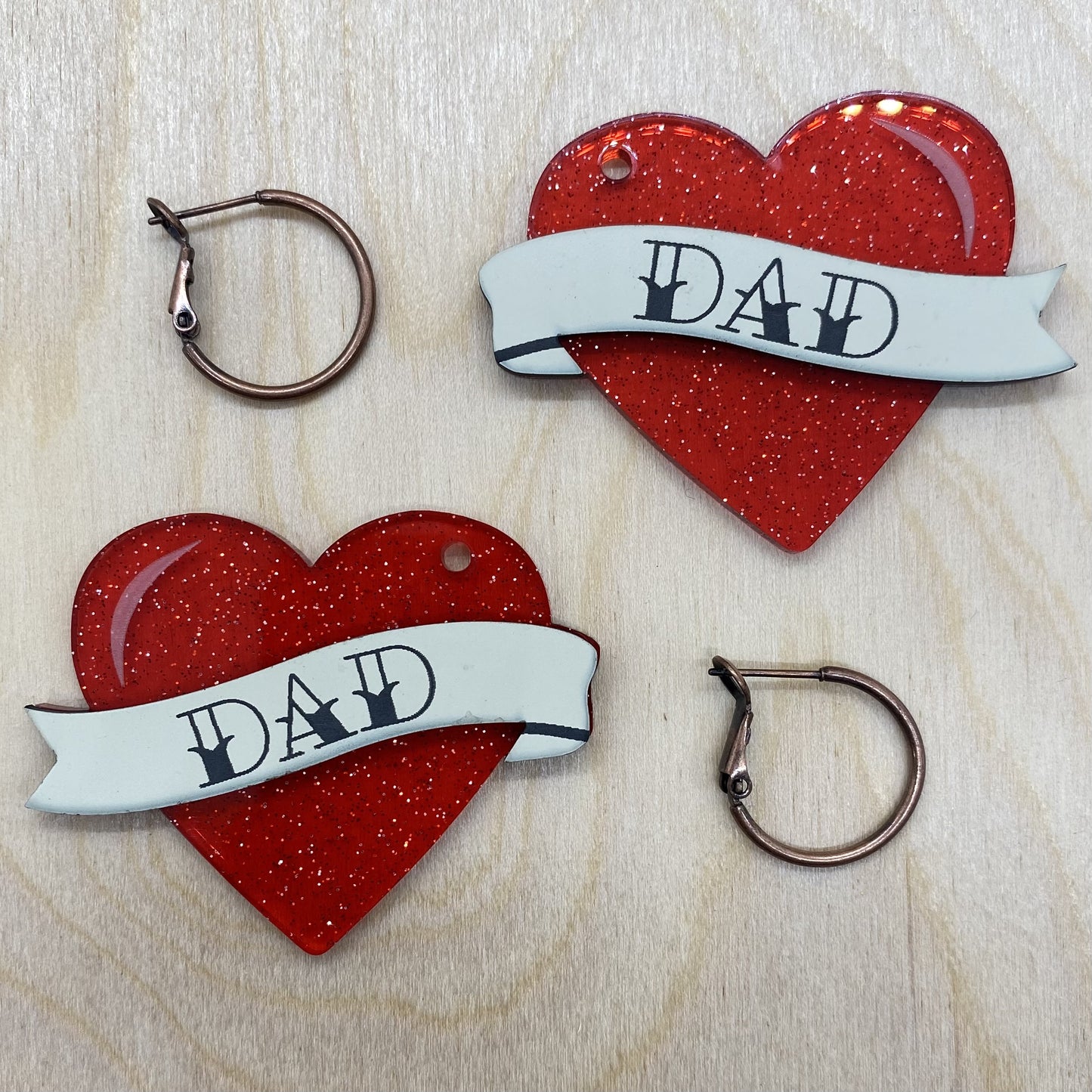 "Dad" Heart Earrings