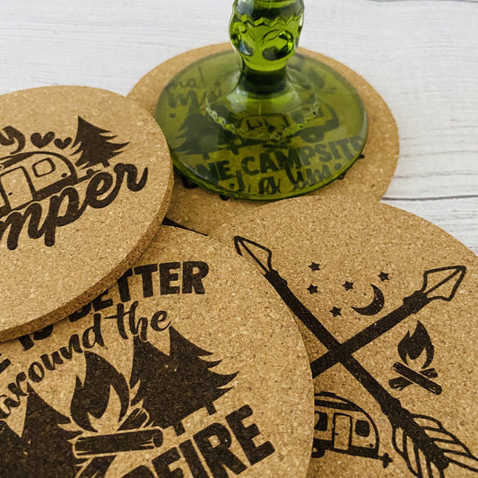Camping Cork Coasters