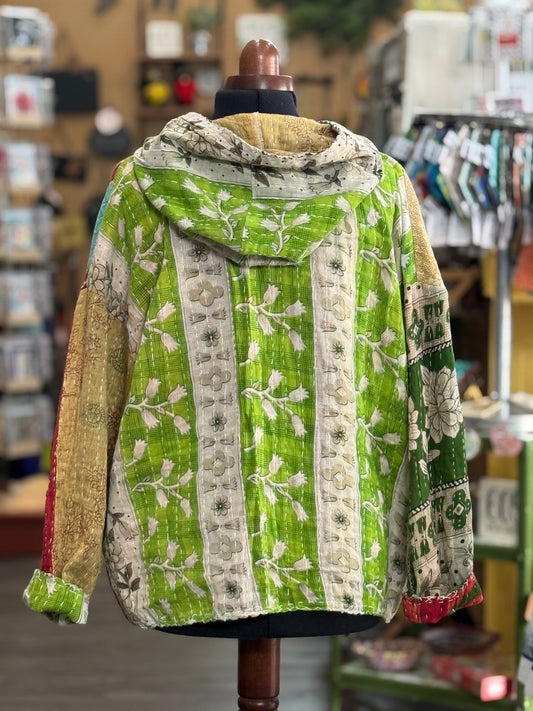 M/L Kantha Quilt Hoodie (D)