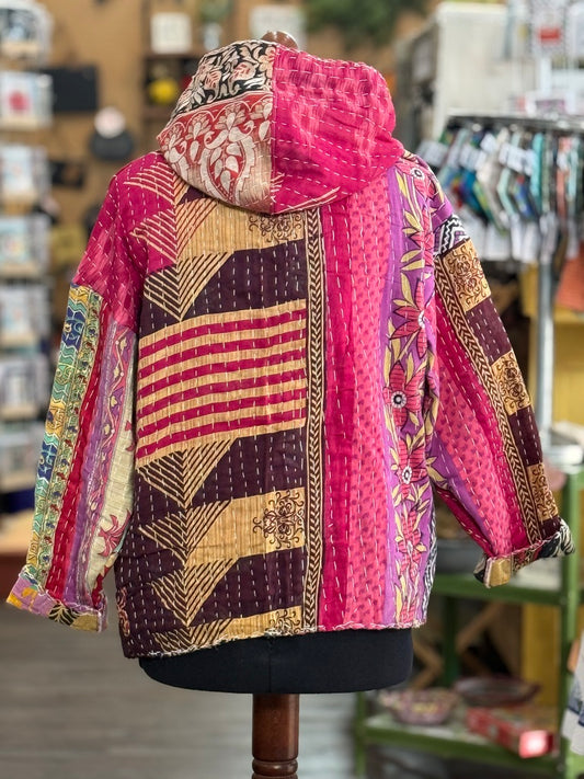 S/M Kantha Quilt Hoodie (I)