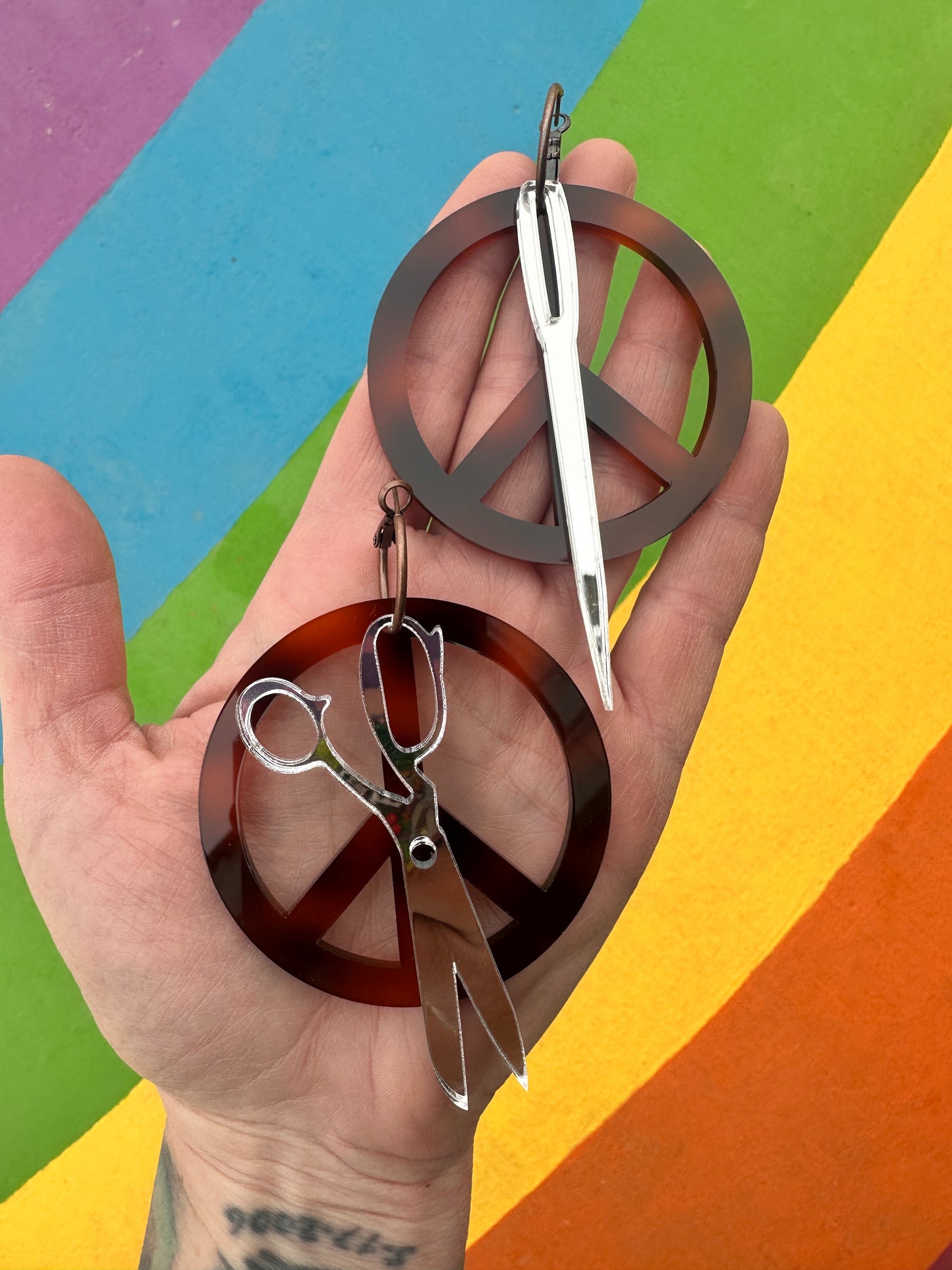 Crafty Peace Sign Earrings