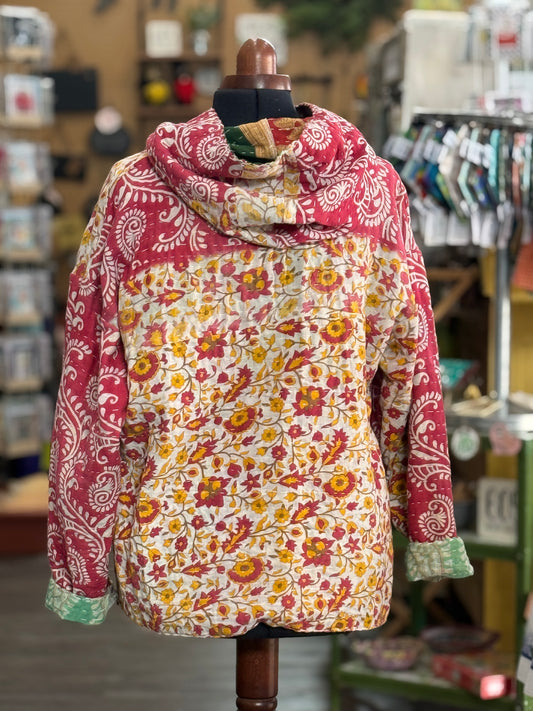 S/M Kantha Quilt Hoodie (A)