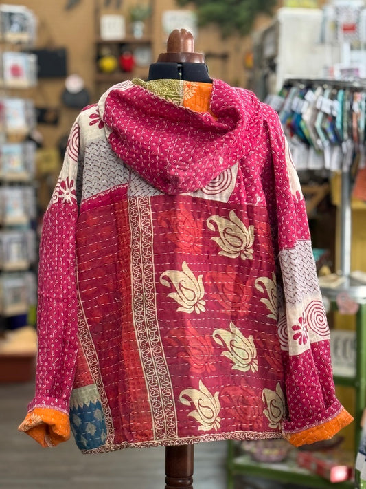 L/XL Kantha Quilt Hoodie (H)