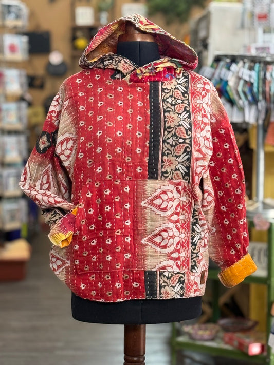 S/M Kantha Quilt Hoodie (C)