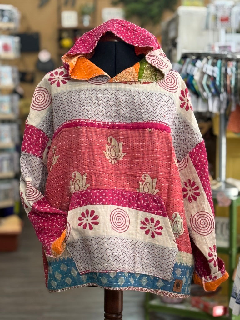 L/XL Kantha Quilt Hoodie (H)