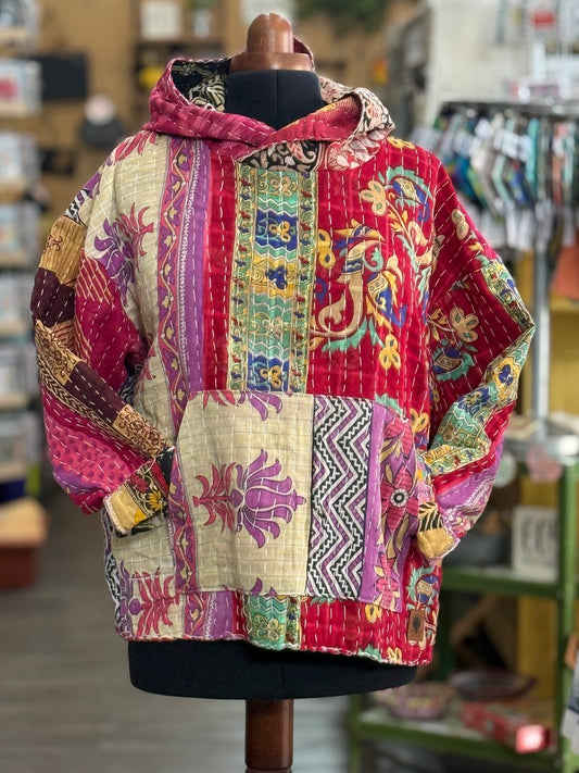 S/M Kantha Quilt Hoodie (I)