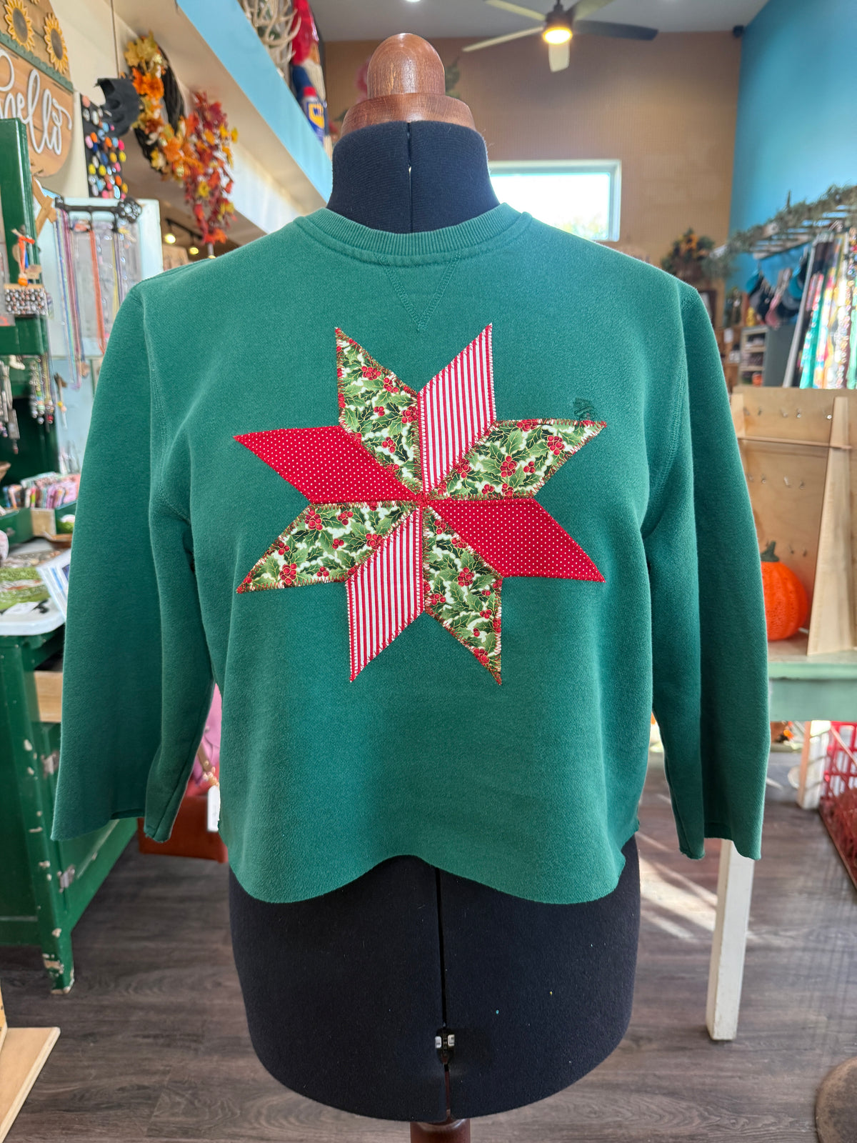 Quilt Star Sweatshirt - Green