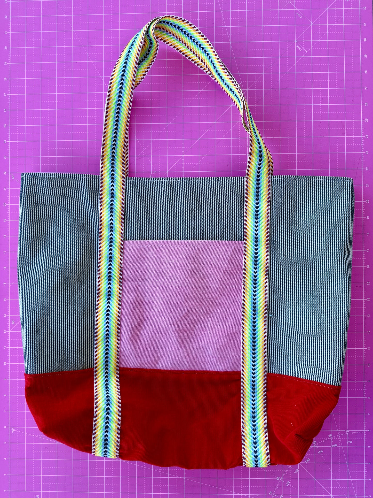 Rainbow Strap Tote Bag