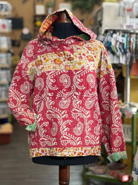 S/M Kantha Quilt Hoodie (A)