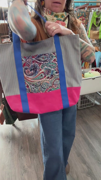 Paisley Pocket Tote Bag