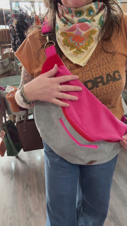 Pink/Red Crossbody/Giant Bum Bag