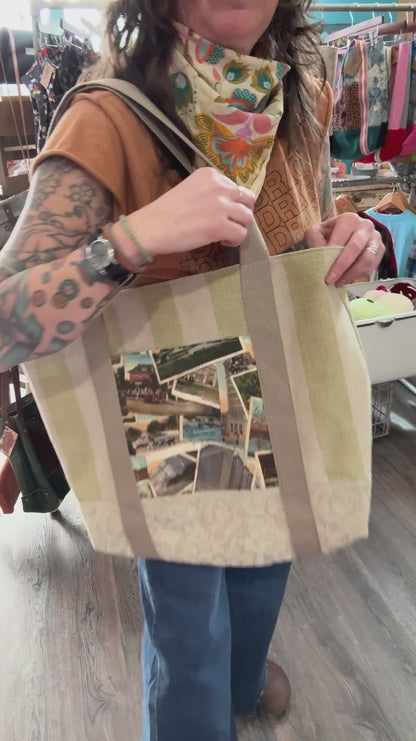 Postcard Pocket Tote Bag
