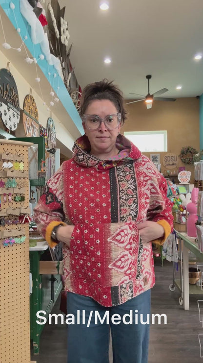 M/L Kantha Quilt Hoodie (F)