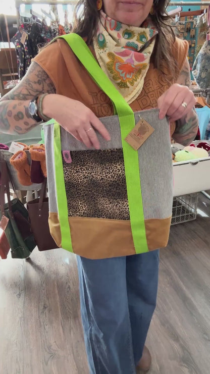 Pink Leopard Tote Bag